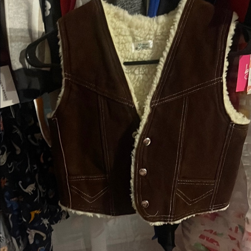 Brown Shearling Lined Vest